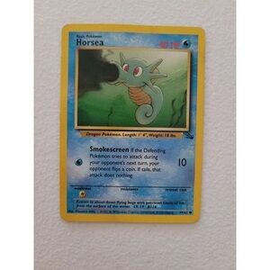 Pokemon Horsea Trading Card - Blue and Yellow